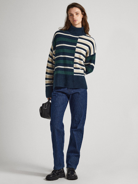 Pepe Jeans Dolcevita a righe Pepe Jeans Denver donna petrolio