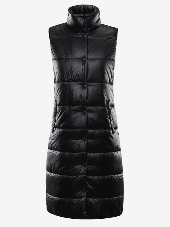 ALPINE PRO Gilet lungo trapuntato nero da donna ALPINE PRO Urefa