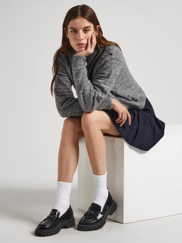 Pepe Jeans Mocassini neri da donna lucidi Pepe Jeans Queen Oxford