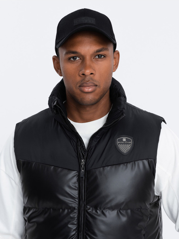 Ombre Clothing Gilet trapuntato nero da uomo Ombre Clothing