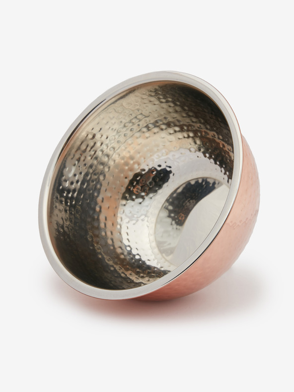 SIFCON Ciotola in acciaio inox oro rosa con superficie in ferro battuto 11x20 SIFCON