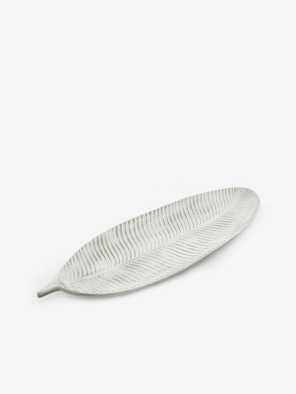 SIFCON Vassoio decorativo in legno bianco a forma di foglia SIFCON