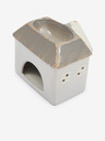 SIFCON Lampada per aromaterapia in ceramica marrone-grigia a forma di casa 13x12 SIFCON