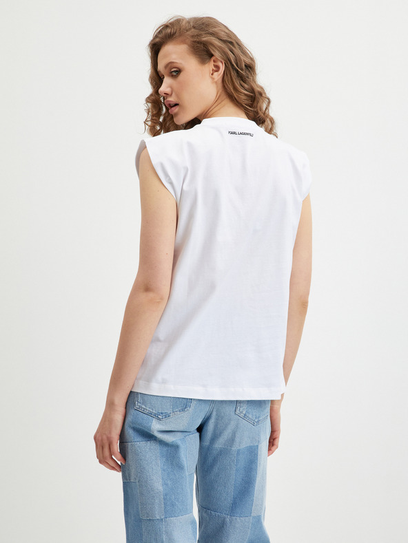 Karl Lagerfeld Maglietta da donna bianca KARL LAGERFELD Ikonik