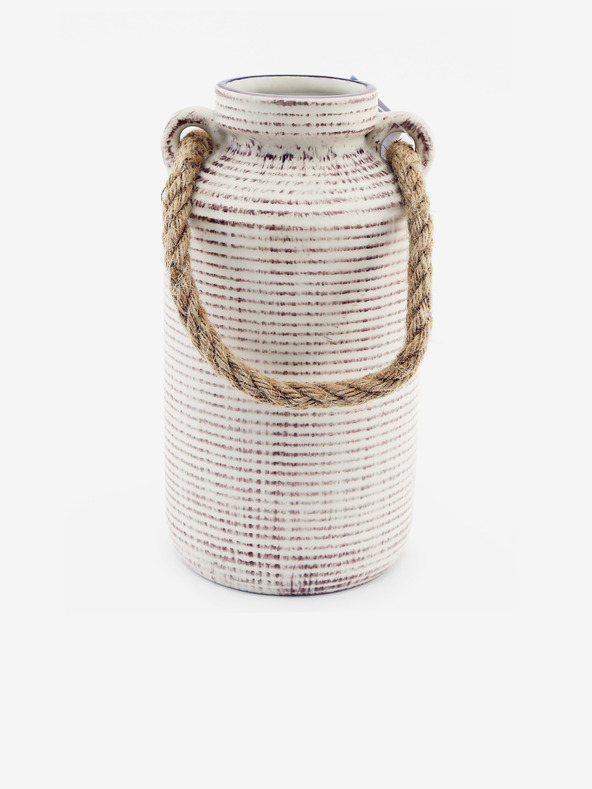 SIFCON Vaso in gres con manico in corda 26x13cm SIFCON