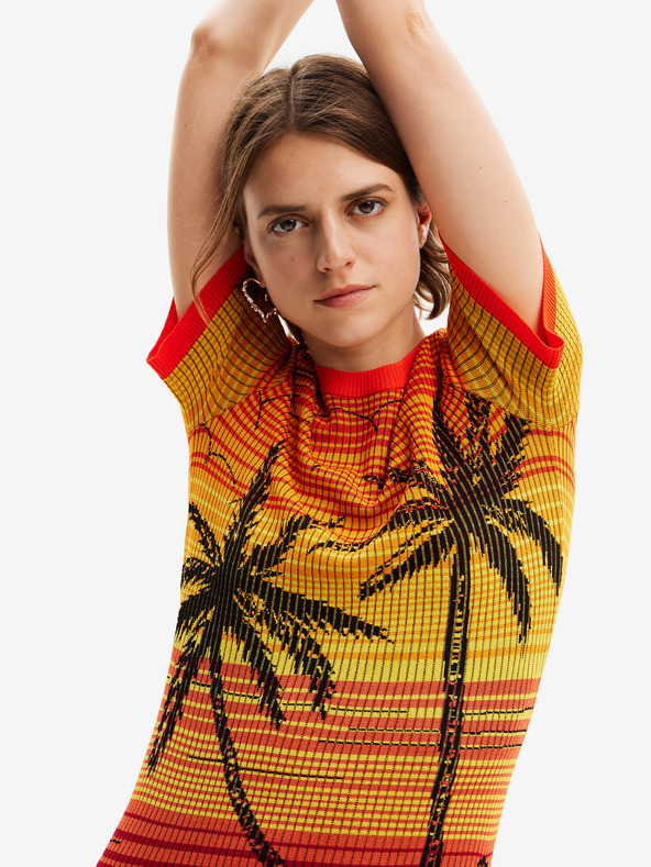 Desigual Abito Bipalmeri giallo e arancione Desigual donna