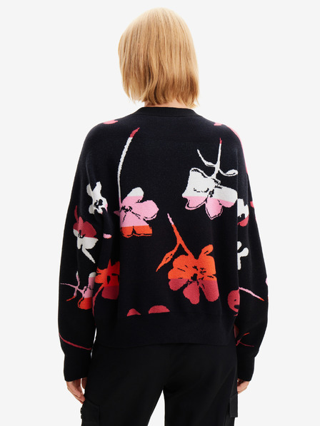 Desigual Maglione a fiori Desigual Luca rosso e nero da donna