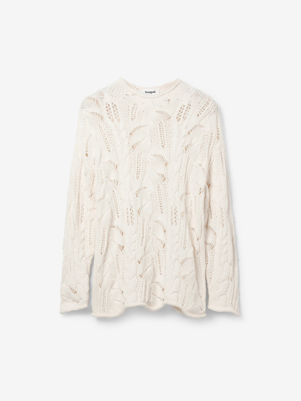 Desigual Cardigan da donna Desigual Milano in misto lana color crema