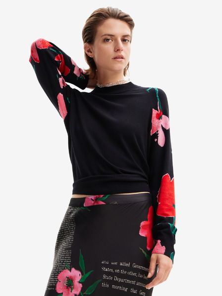 Desigual Maglione nero a fiori da donna Desigual Demis