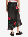 Desigual Maxi gonna nera da donna in raso a fiori Desigual Siracusa