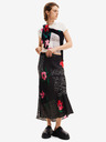 Desigual Maxi gonna nera da donna in raso a fiori Desigual Siracusa