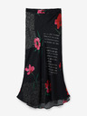 Desigual Maxi gonna nera da donna in raso a fiori Desigual Siracusa