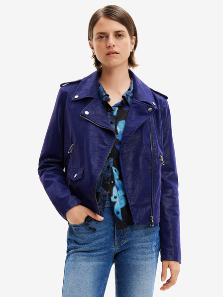 Desigual Giacca curvy Desigual Harry in pelle blu scuro da donna