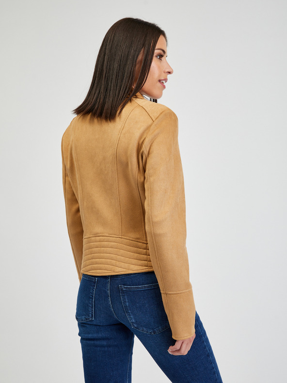 Orsay Giacca curvy da donna ORSAY Tina marrone chiaro in pelle scamosciata