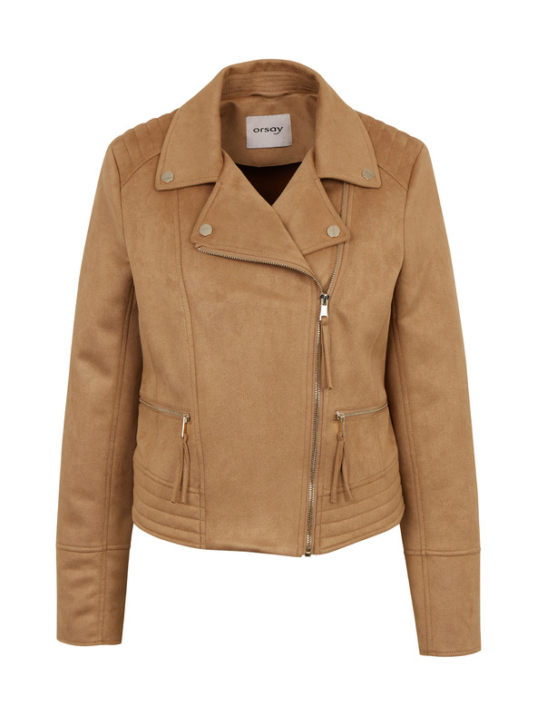 Orsay Giacca curvy da donna ORSAY Tina marrone chiaro in pelle scamosciata