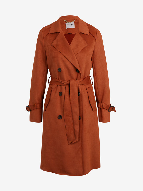 Orsay Trench donna mattone in pelle scamosciata ORSAY