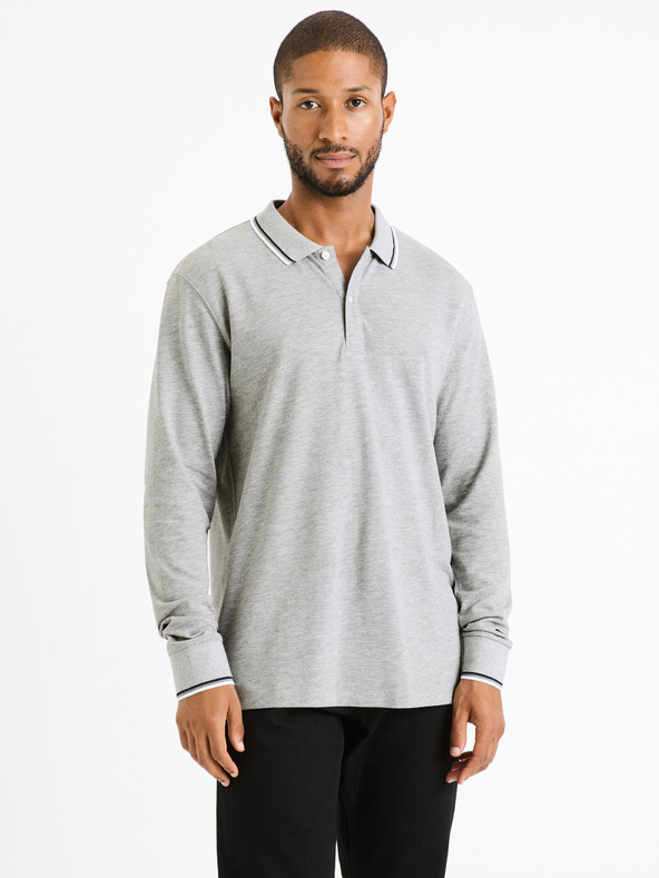 Celio Polo da uomo grigio chiaro Celio Decoml