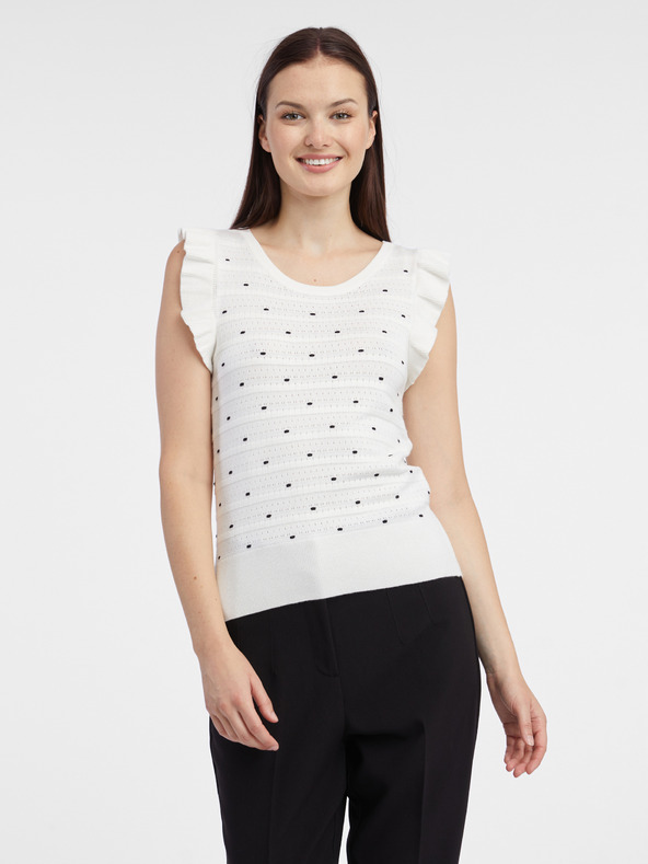 Orsay Maglia bianca a pois da donna ORSAY