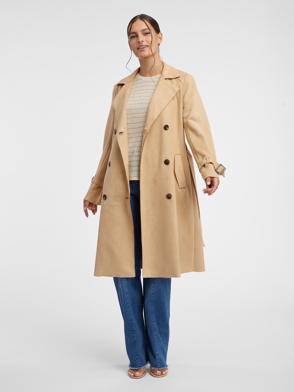 Orsay Trench beige da donna in pelle scamosciata ORSAY