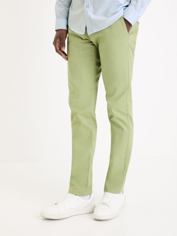 Celio Pantaloni chino da uomo verde chiaro Celio Tocharles