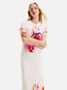 Desigual Abito midi a fiori Desigual Lila Lacroix bianco da donna