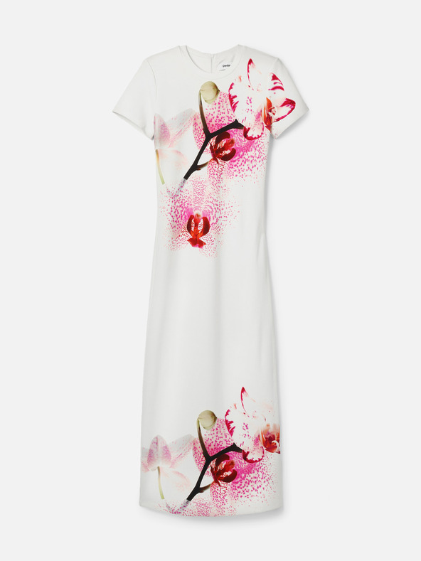 Desigual Abito midi a fiori Desigual Lila Lacroix bianco da donna
