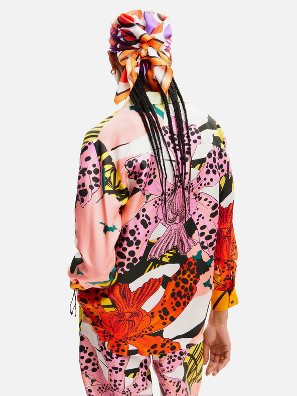 Desigual Camicetta da donna in seta a fantasia rossa e rosa Desigual Ericeira Lacroix