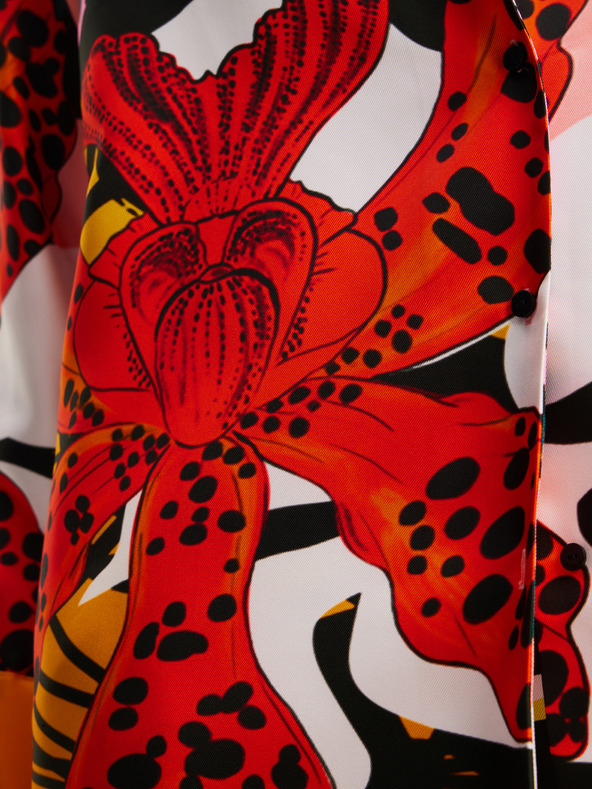 Desigual Camicetta da donna in seta a fantasia rossa e rosa Desigual Ericeira Lacroix