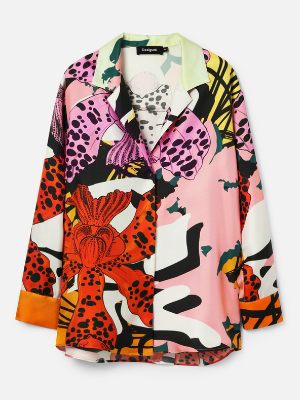 Desigual Camicetta da donna in seta a fantasia rossa e rosa Desigual Ericeira Lacroix