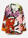 Desigual Camicetta da donna in seta a fantasia rossa e rosa Desigual Ericeira Lacroix