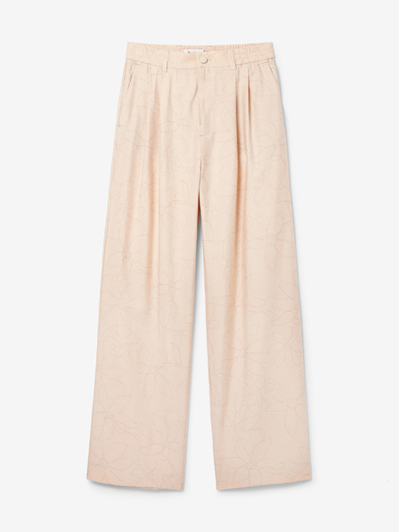 Desigual Pantaloni floreali da donna Desigual Finlandia color albicocca