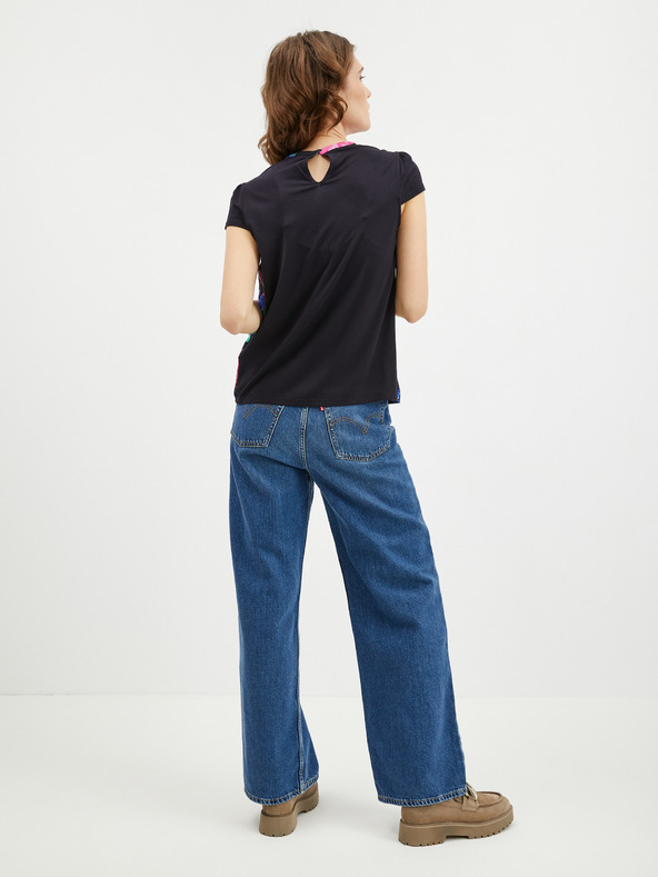 Orsay Camicetta floreale rosa e nera da donna ORSAY