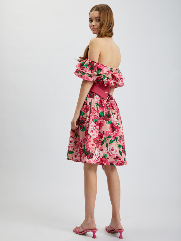 Orsay Abito floreale da donna rosa scuro ORSAY