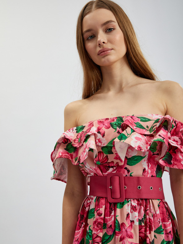 Orsay Abito floreale da donna rosa scuro ORSAY