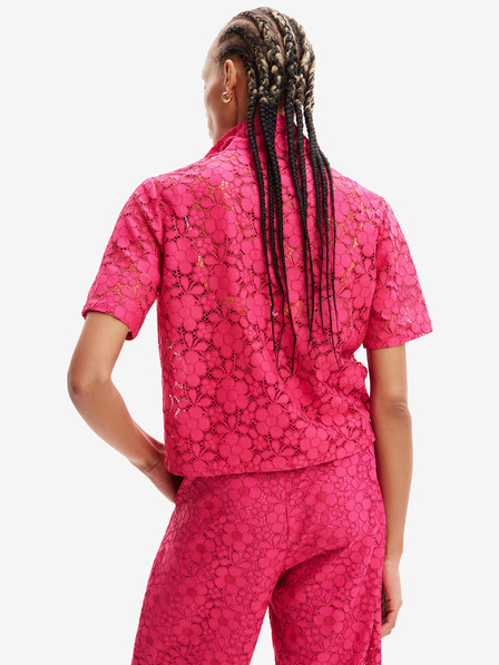 Desigual Camicia Desigual Siena rosa scuro con pizzo da donna