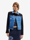 Desigual Giacca di jeans Desigual Wheeler nera e blu da donna