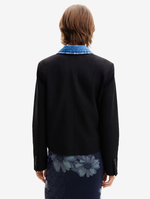 Desigual Giacca di jeans Desigual Wheeler nera e blu da donna