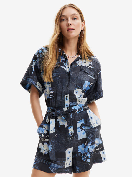 Desigual Tuta da donna blu scuro a fantasia Desigual Napoles