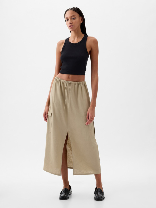 GAP Utility linen midi skirt GAP