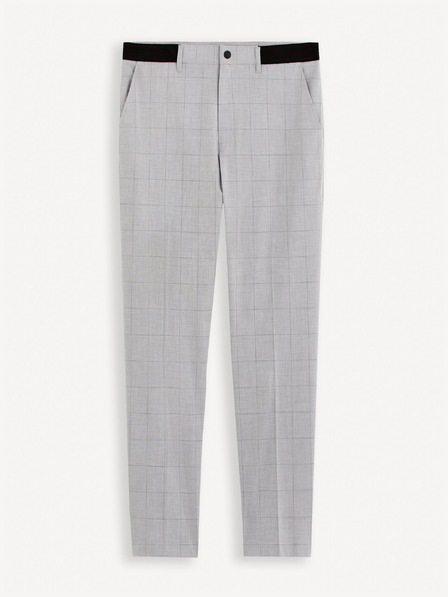 Celio Pantaloni chino a quadri da uomo grigio chiaro Celio Gocarreau