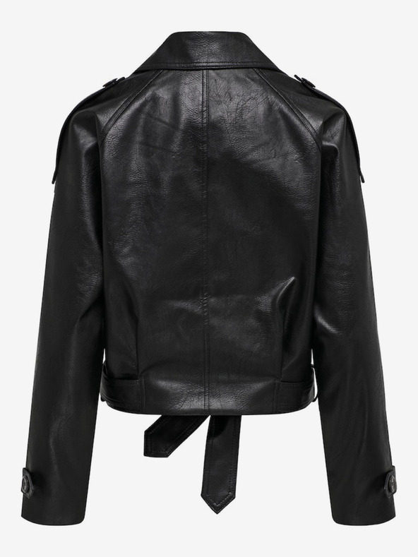 ONLY Giacca di pelle nera da donna SOLO Vera