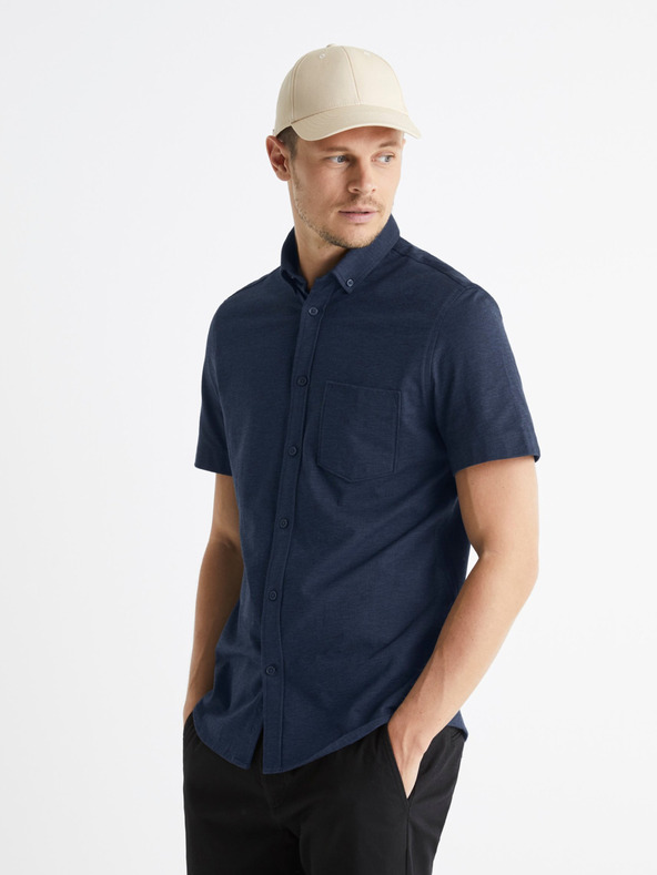 Celio Camicia Celio Barik a maniche corte da uomo blu scuro