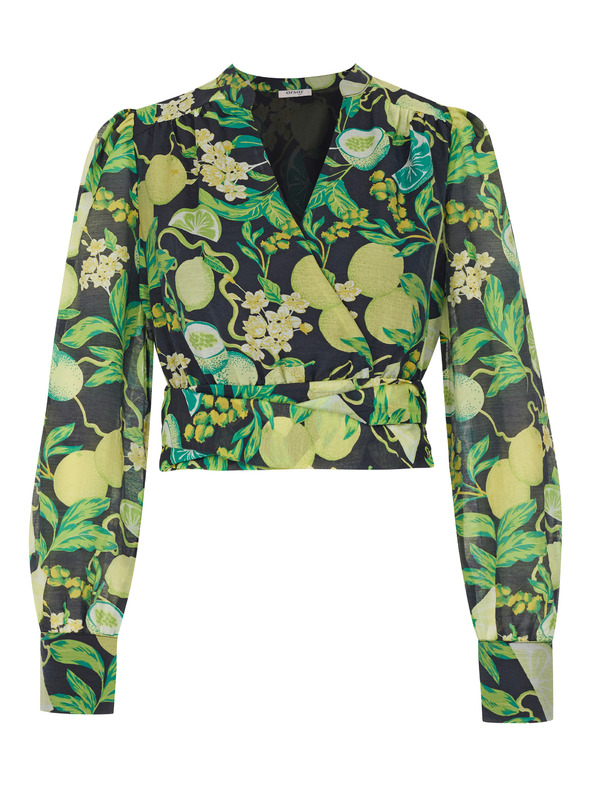 Orsay Blusa stampata nero e gialla da donna ORSAY