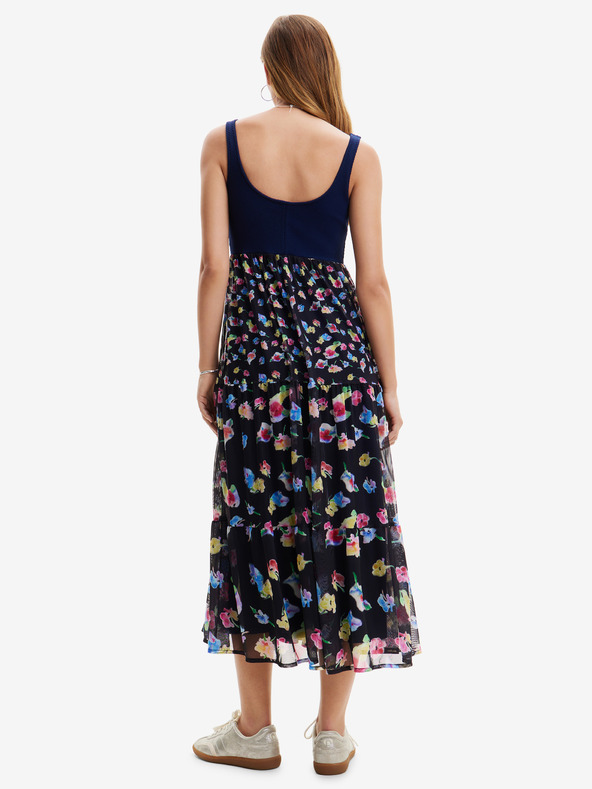 Desigual Maxi abito floreale da donna blu scuro Desigual Vancouver