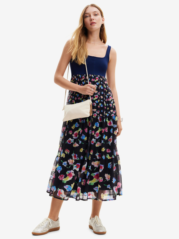 Desigual Maxi abito floreale da donna blu scuro Desigual Vancouver