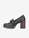 Rieker Mocassini con tacco in pelle nera da donna Rieker