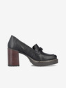 Rieker Mocassini con tacco in pelle nera da donna Rieker