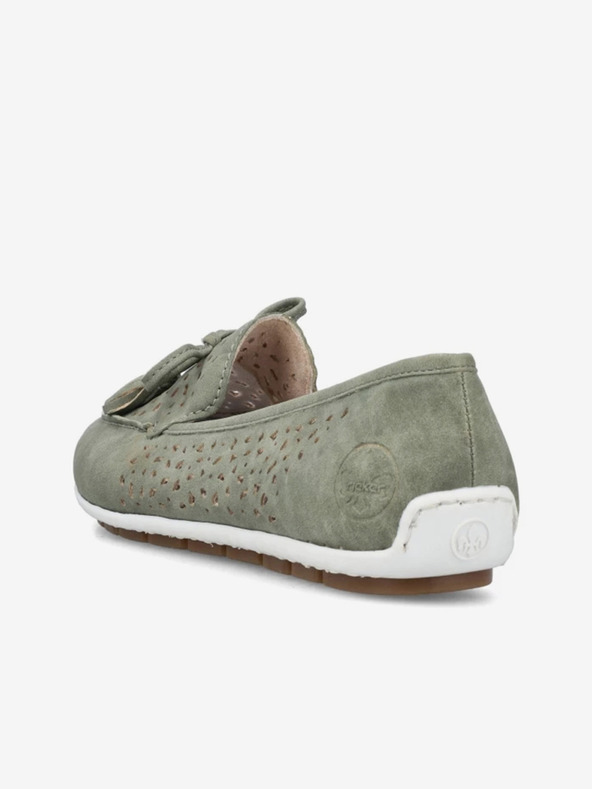 Rieker Mocassini da donna verdi in pelle scamosciata Rieker
