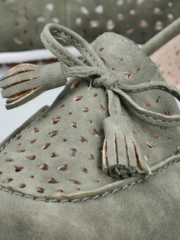Rieker Mocassini da donna verdi in pelle scamosciata Rieker