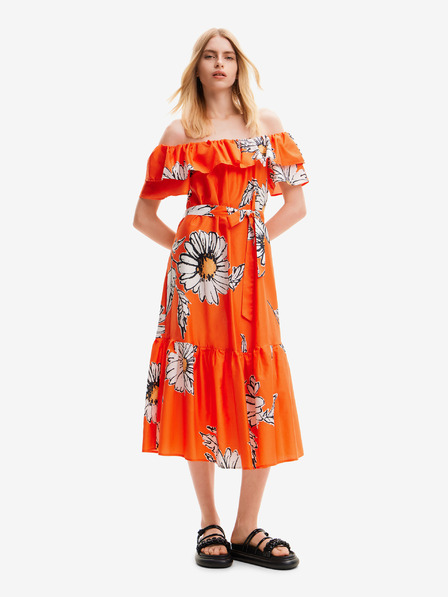 Desigual Abito midi floreale da donna arancione Desigual Georgeo